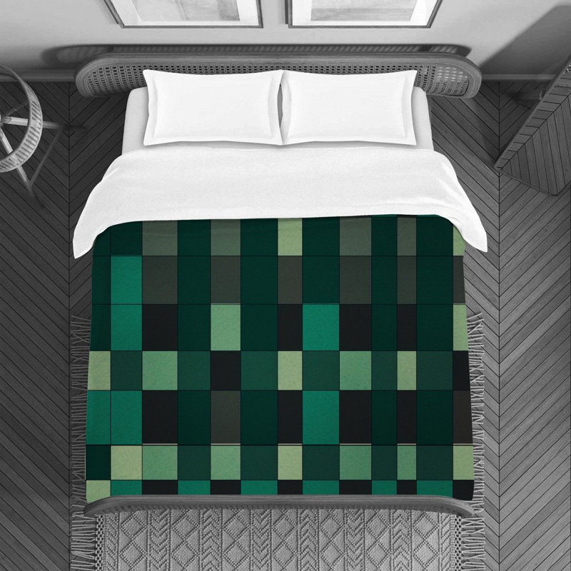 Polyester Checkered Duvet Cover, Twin Duvet Cover