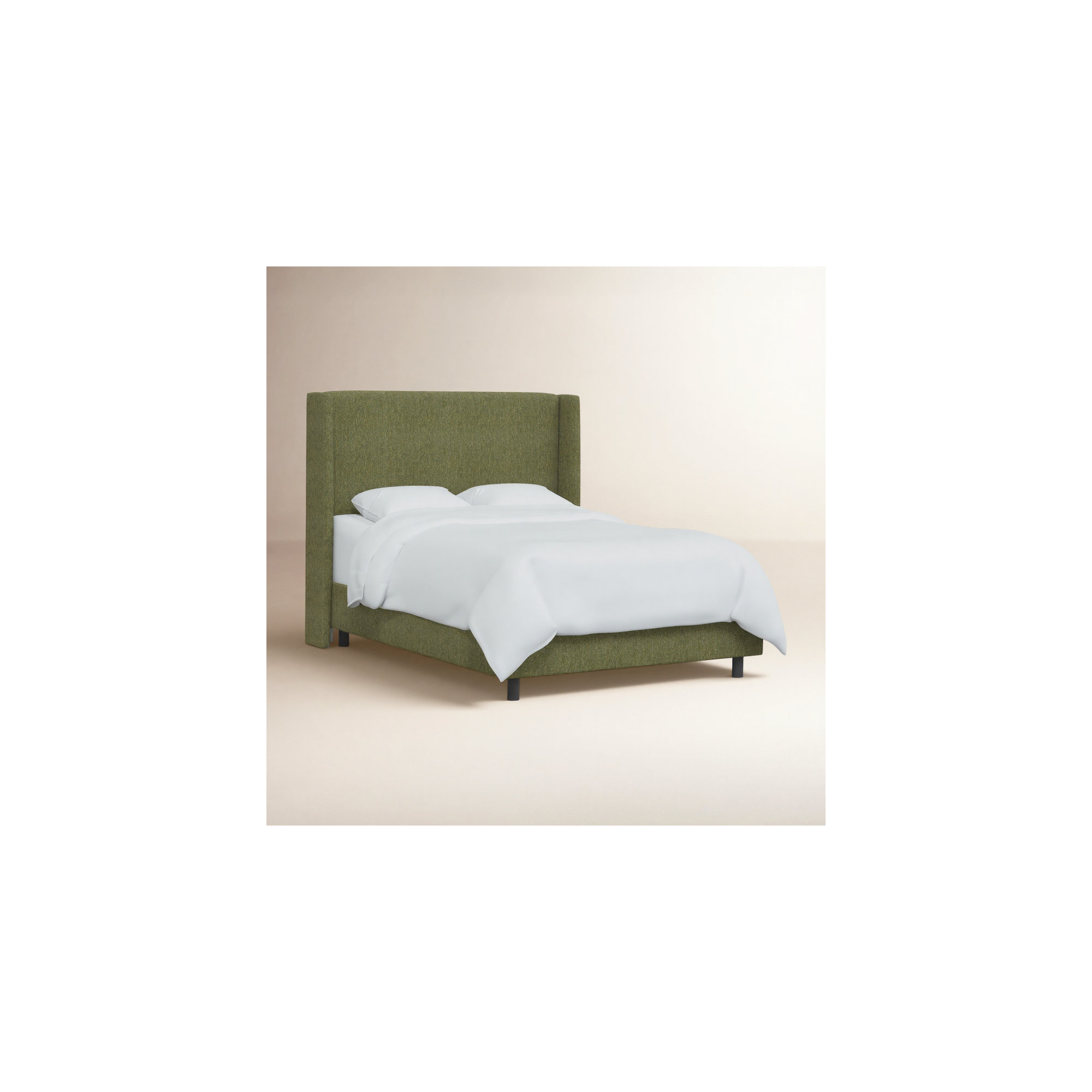 Bellfield Upholstered Wingback Bed, Beige, California King