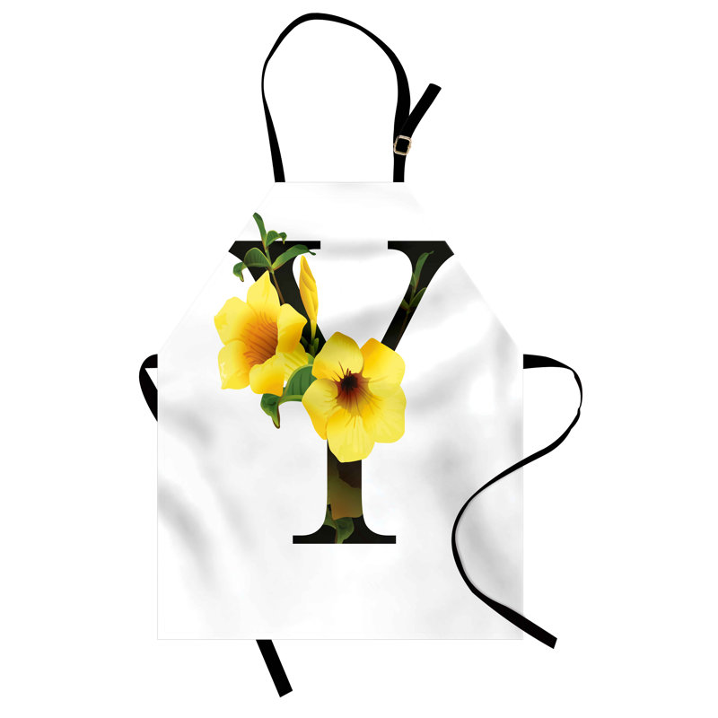 No Pattern Bib Apron, Yellow/Green/Black, Y