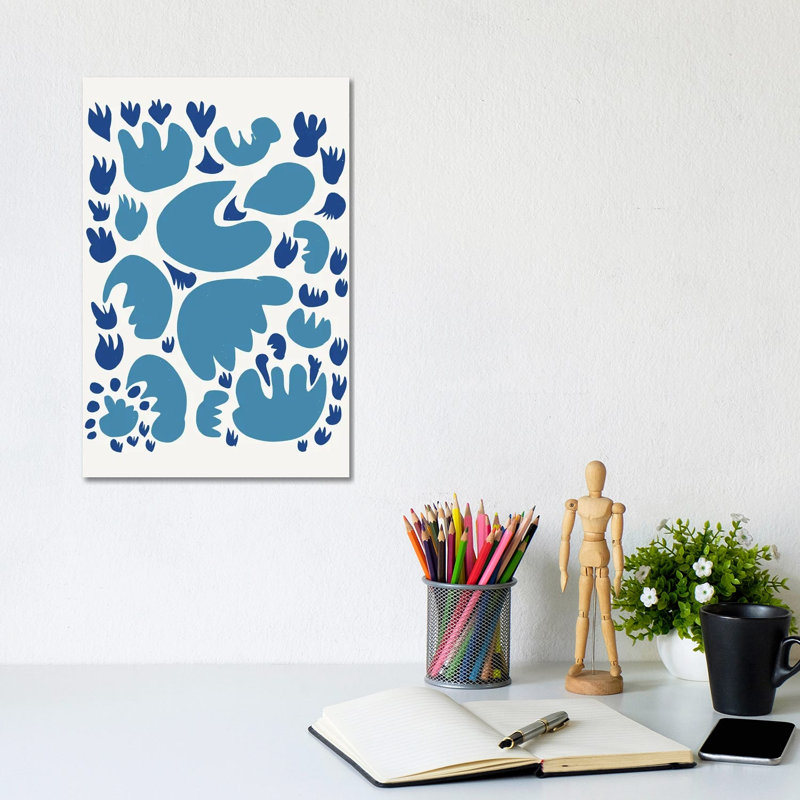 Blue Cuts Out Abstract by Emmanuel Signorino - Wrapped Canvas Print, 20.32 cm H x 30.48 cm W