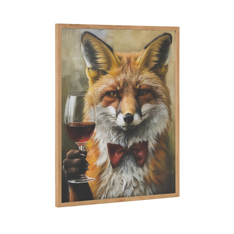Mignon vin de renard, art mural, Encadrement brun clair, H 16,65 po x l 20,65 po