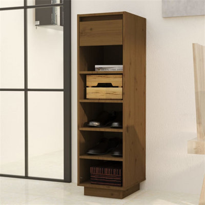 Union 5 Pair Solid Wood Shoe Storage Cabinet