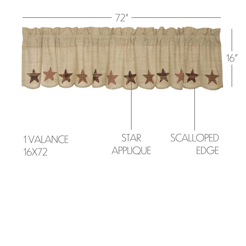 Cantonnière en coton Abilene Star, L 72 po x L 16 po
