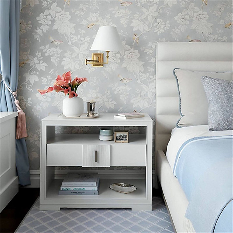 Axis Solid Wood End Table, Dove Gray