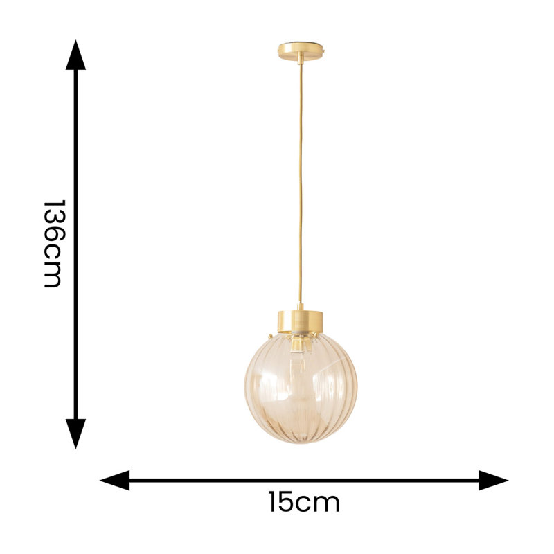 1 - Light Brushed Gold Pendant, Yes