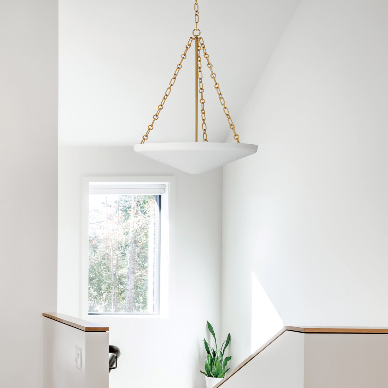 Laroche Steel Dimmable Pendant, 28" H x 23.5" W x 23.5" D