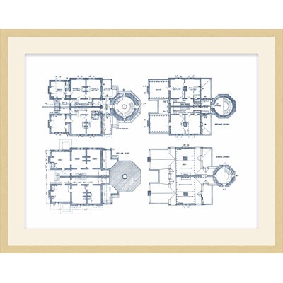 Blueprint Of Lighthouse 1 Framed Print