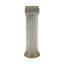 Piédestal antique blanc en oxyde de magnésium avec colonne nervurée et base dorée, H 30,9 po
