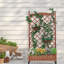 Lit de jardin surélevé avec treillis - paquet de 2 - jardinière en bois pour l'extérieur et support pour plante 30 couches