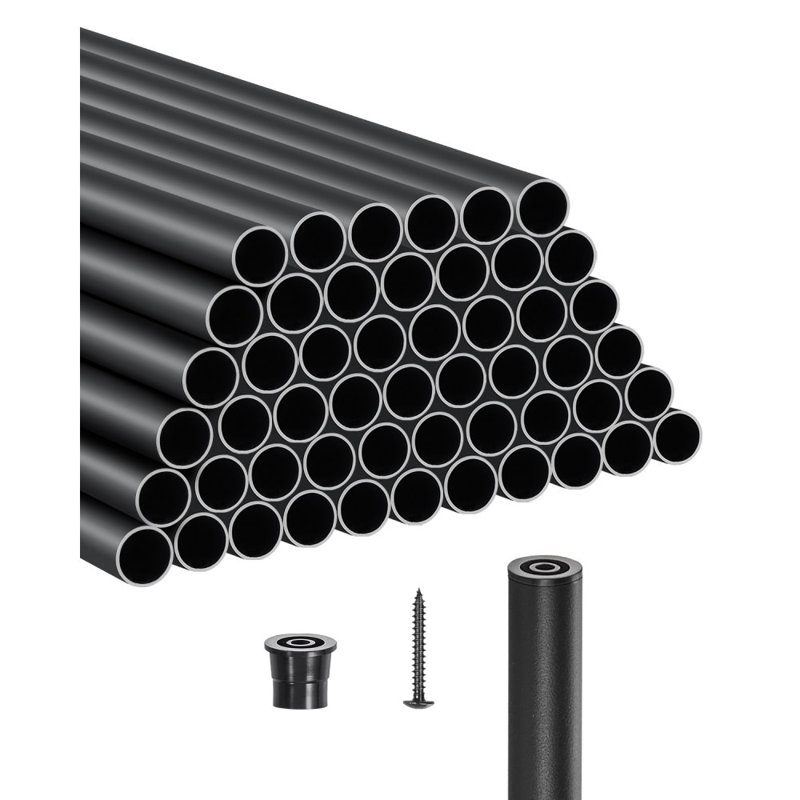 Metal Staircase Balusters  Aluminum Spindles with Screws/Rail Caps, 91.4cm H x 1.9cm W x 1.9cm D