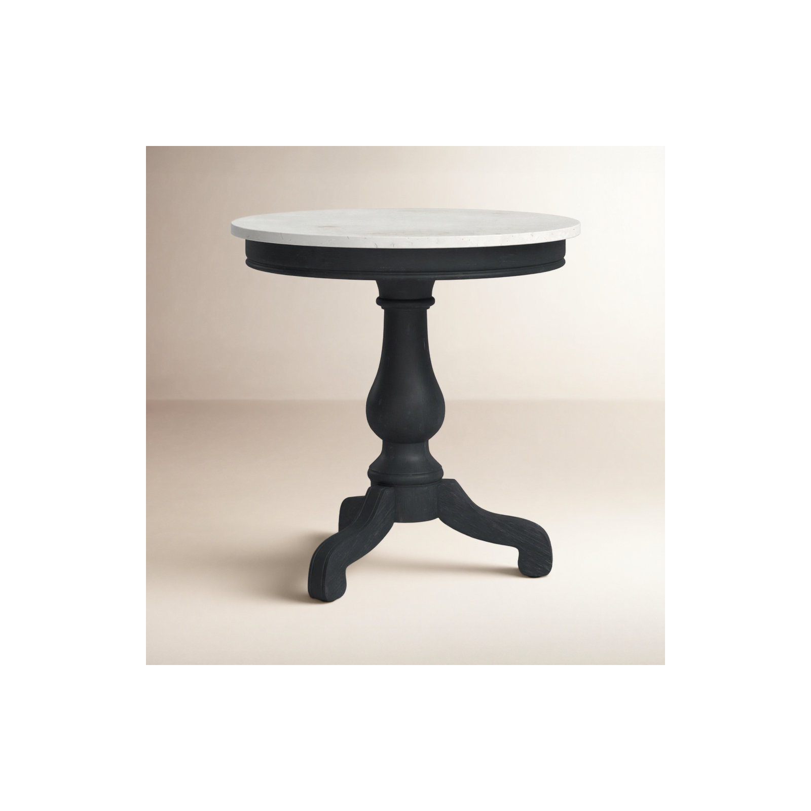 Aberdale End Table with Marble Top, Weathered Black
