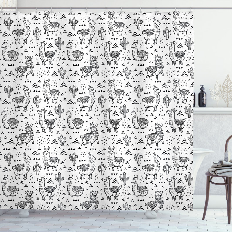 Shower Curtain with Hooks Included, 70" H x 69" W