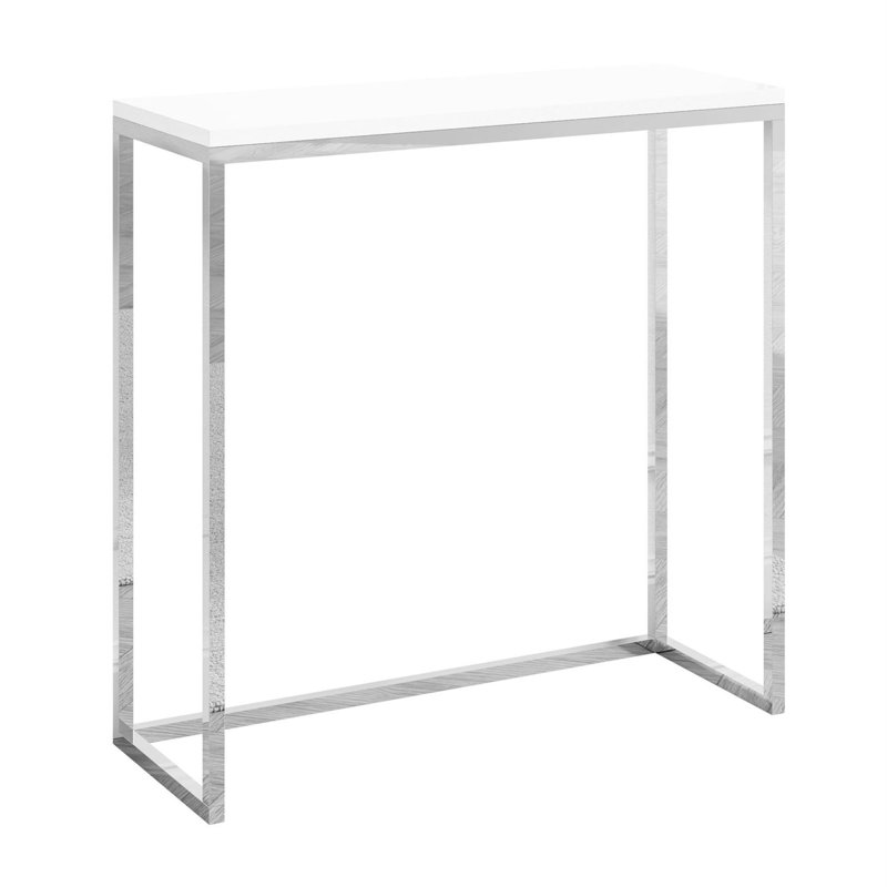 Console Table, 80 cm, chrome/ white gloss
