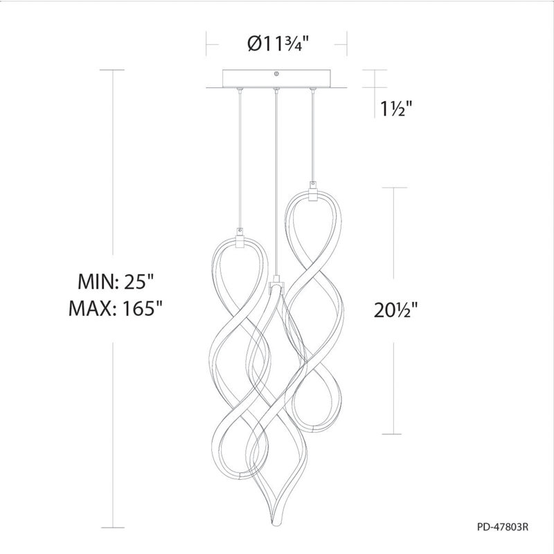 Interlace Round Multi-Light 4-CCT Pendant, Chrome