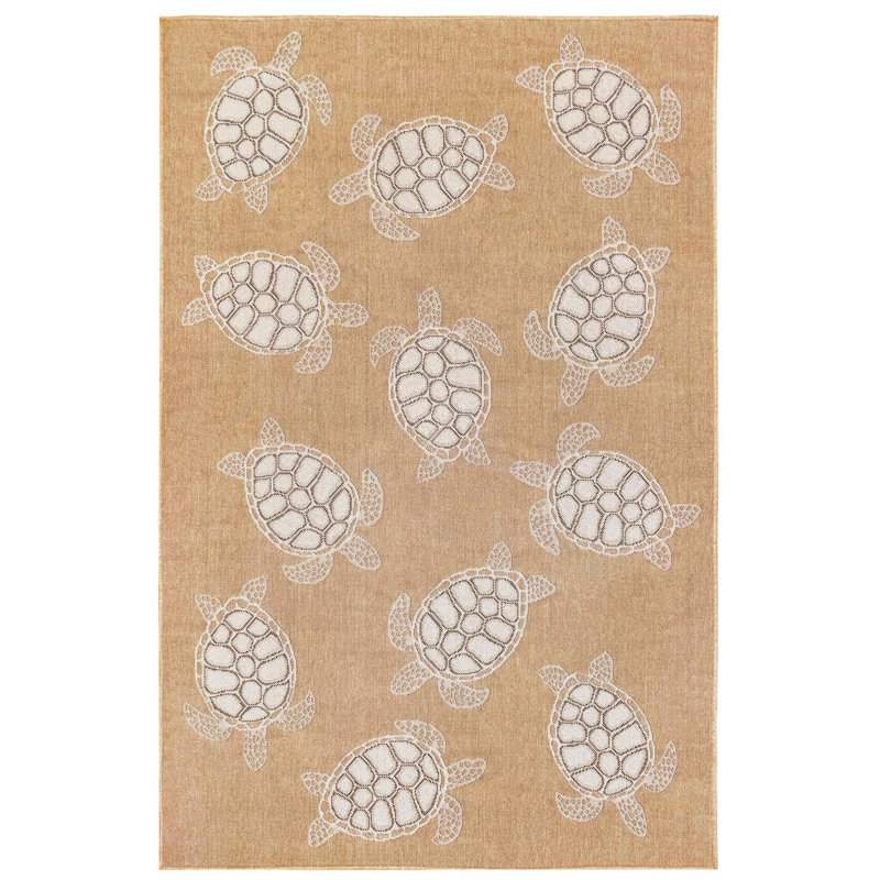 Tapis brun clair intérieur / extérieur Saldanha, Rectangle 3 pi 3 po x 4 pi 11 po