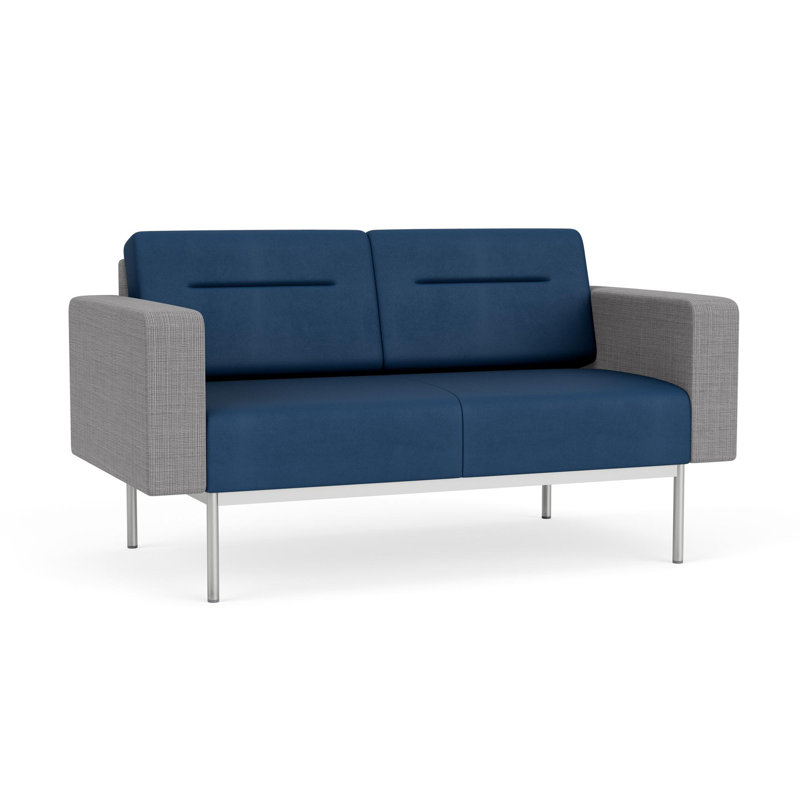 Causeuse de réception Darsey, Patriot Plus Blue Ridge; gris chambray, Sans alimentation, Argent argent