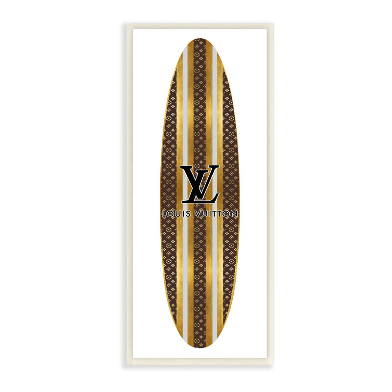 Planche de surf Glam Stripes, Plaque murale, L 17 po x H 17 po