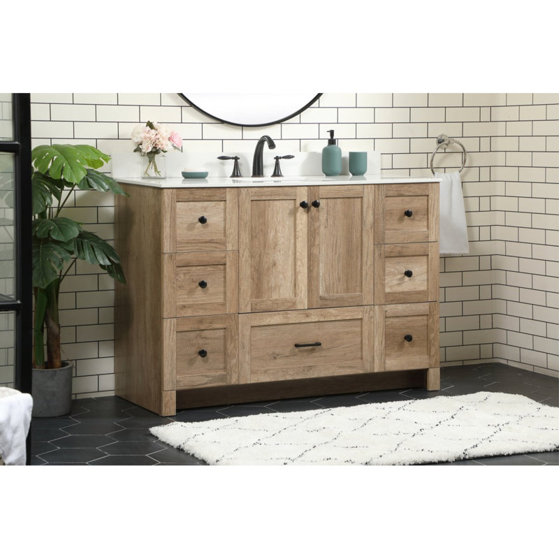 Soma 48" Single Bathroom Vanity Set, Natural Oaks