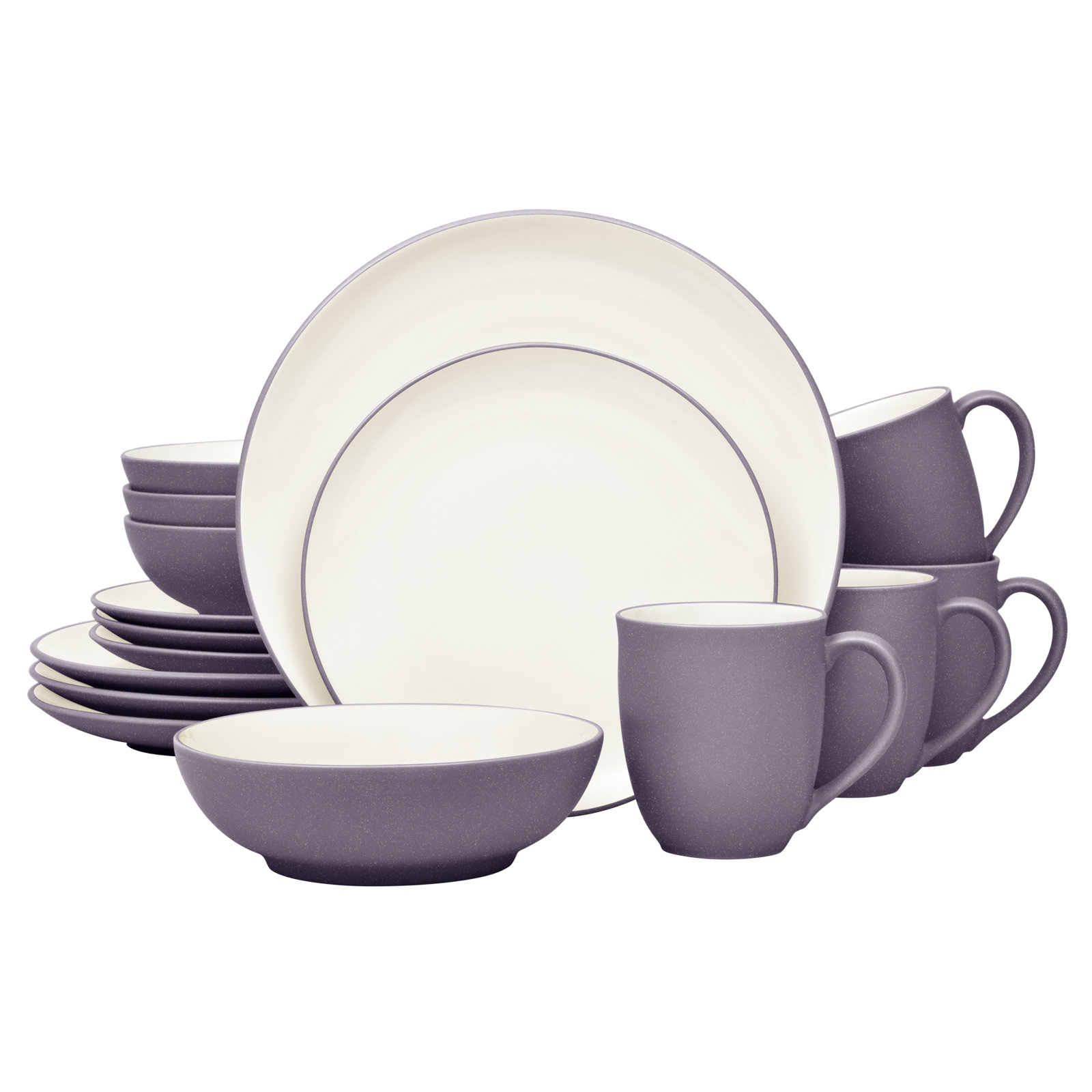 Colorwave Stoneware Dinnerware Set - Service for 4, Plum