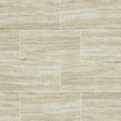 Linden 12 in. x 24 in. Polished Porcelain Stone Look Floor and Wall Tile