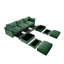 Canapé modulaire en U vert chenille modulaire avec sièges profonds, tiroirs de rangement cachés et repose-pieds mobiles