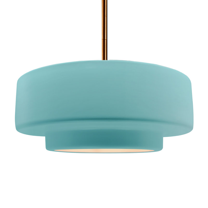 Luminaire suspendu à 1 lumière Meydan, H 6 po x l 16,25 po x P 16,25 po, Piscine réfléchissante, Laiton brossé
