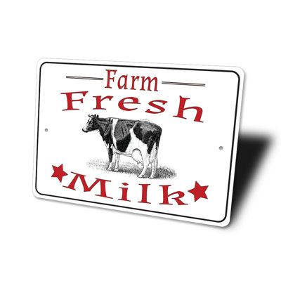 Fresh Milk Aluminum Sign