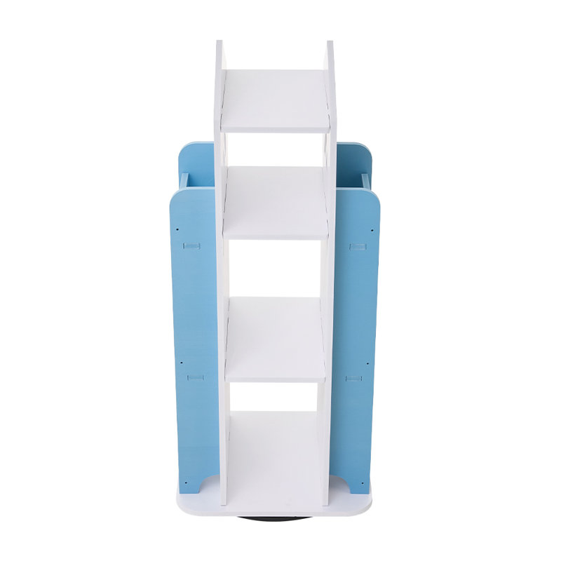 72cm H X 31cm W PVC Wood Plastic Board + Co-extruded Board + ABS Floating Shelf Kids Bookcase, White/Blue