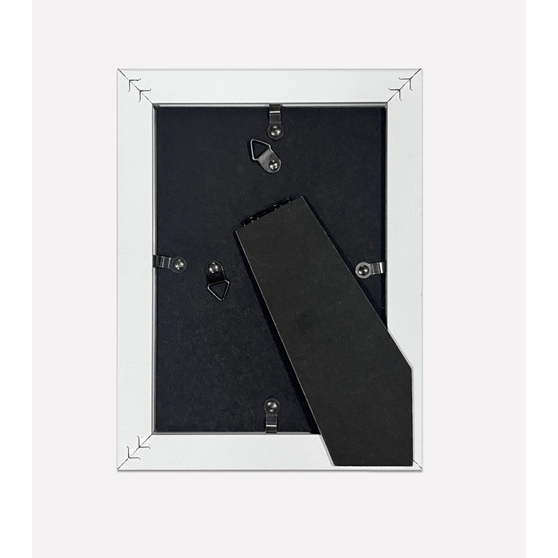Cadres photo en MDF, cadres muraux et de table avec verre HD et carton, ensemble de 6, White, 5' x 7'
