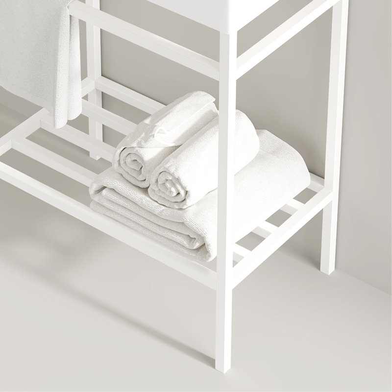 Meuble-lavabo polyvalent avec lavabo de qualité supérieure et tablette pratique, Blanc, Mauve