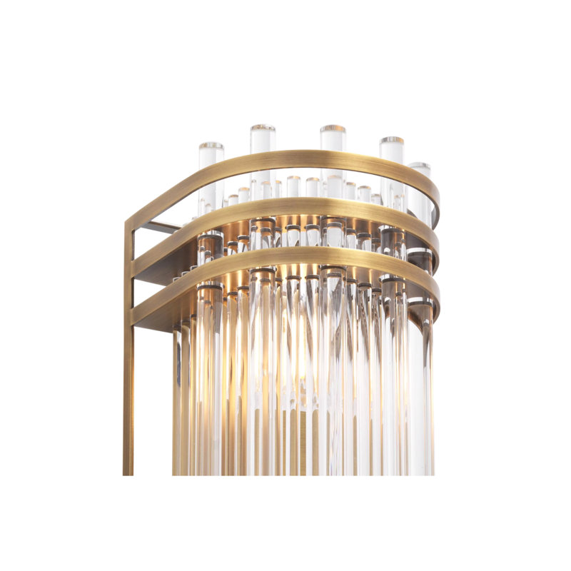 Gulf Flush Mounted Sconce, Antique Brass, 15" H x 5" W x 5" D