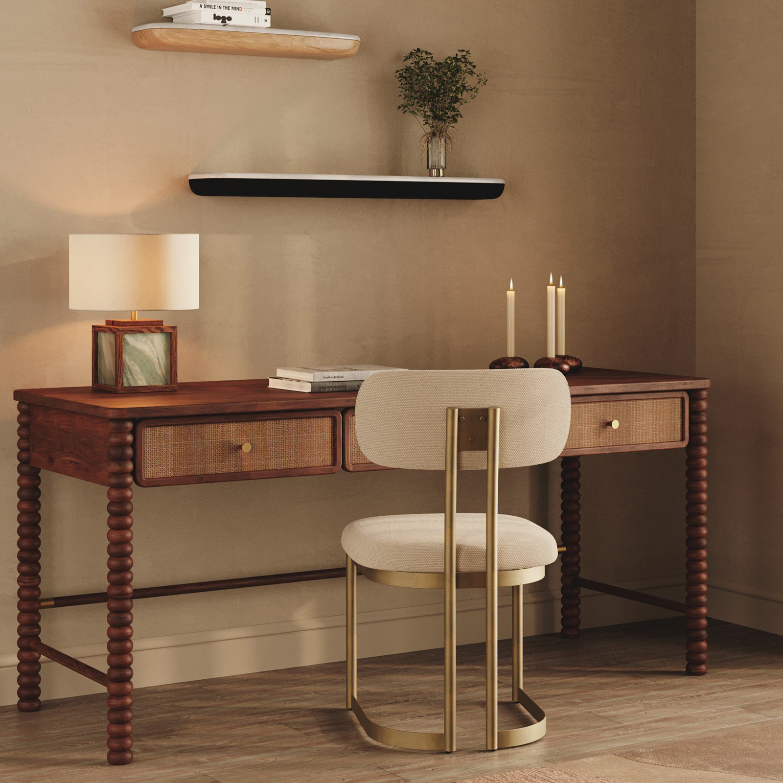Alyson 66" Acacia Writing Desk