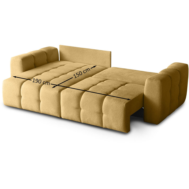 Bradd 4 Seater Sofa Bed, Yellow