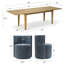 Ensemble de table de salle à manger à rallonge 72 "à 104" avec 6 fauteuils cachés-313427920