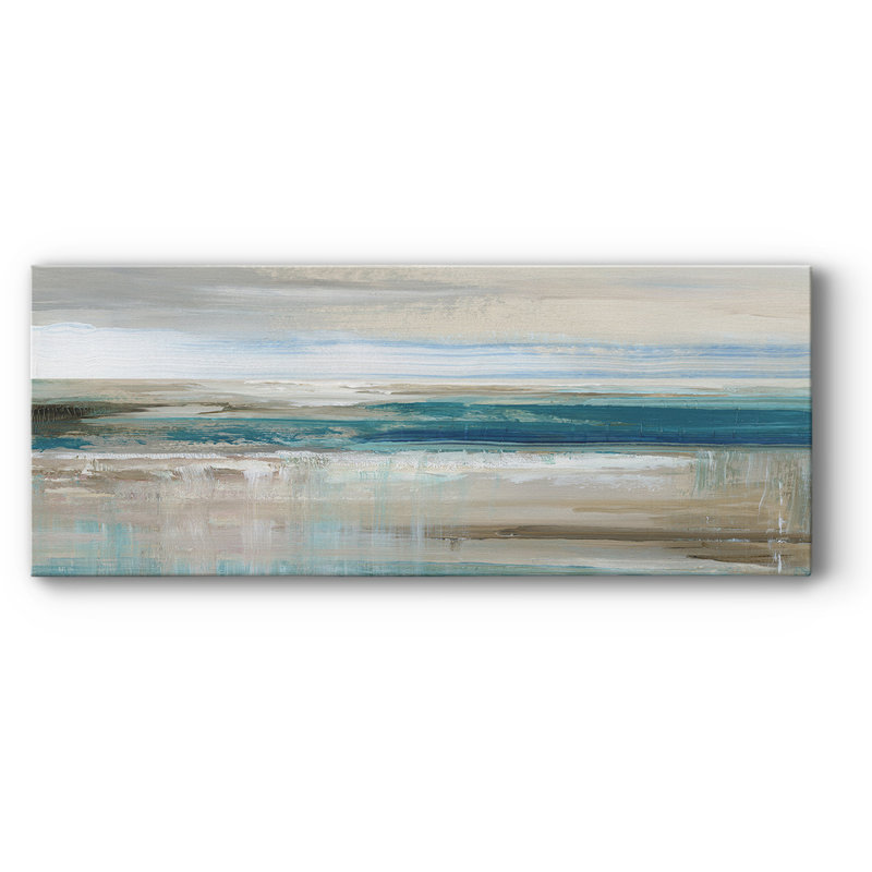 Toile tendue avec galerie abstraite de mer, H 24 po x l 60 po x P 1,5 po