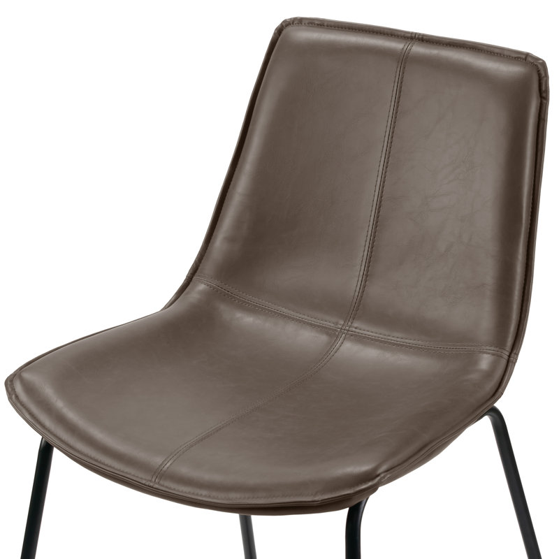 Tabouret de bar et de comptoir Alivia, Similicuir brun, Tabouret de comptoir (assise de 26 po de hauteur)