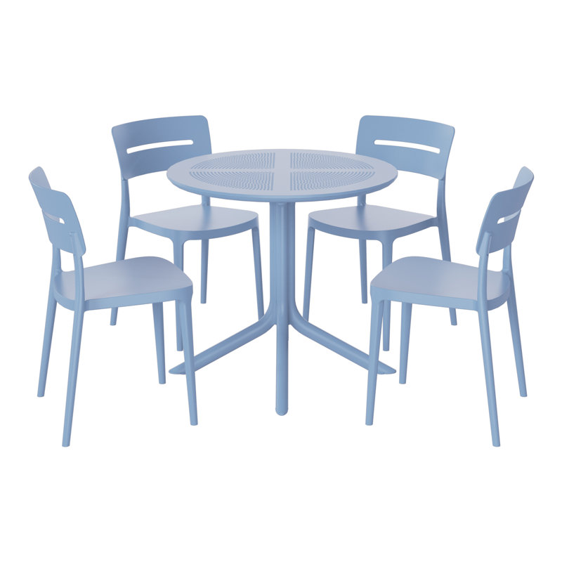 Ensemble repas extérieur pour 4 personnes, Bleu