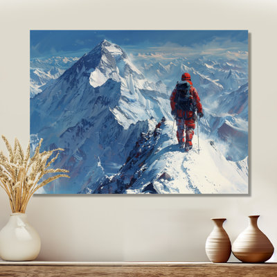 Mountain Snow Hiking In Alaska III - Hiking Wall Art Print