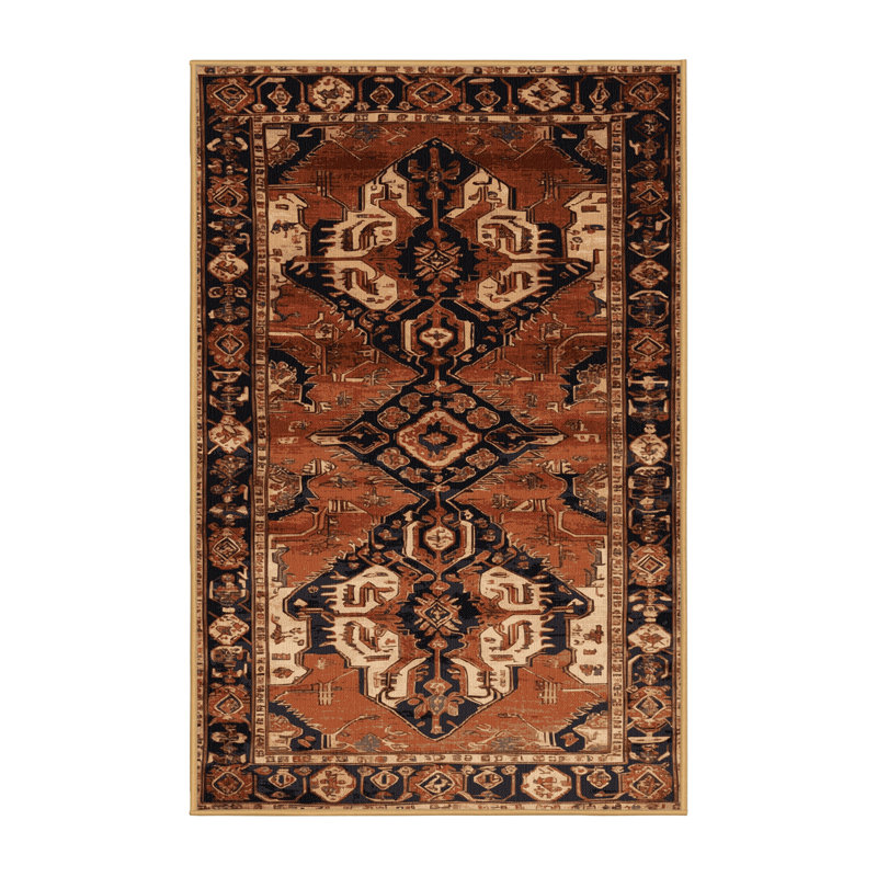 Tapis brun turc lavable à la machine, Rectangulaire 2 pi x 3 pi