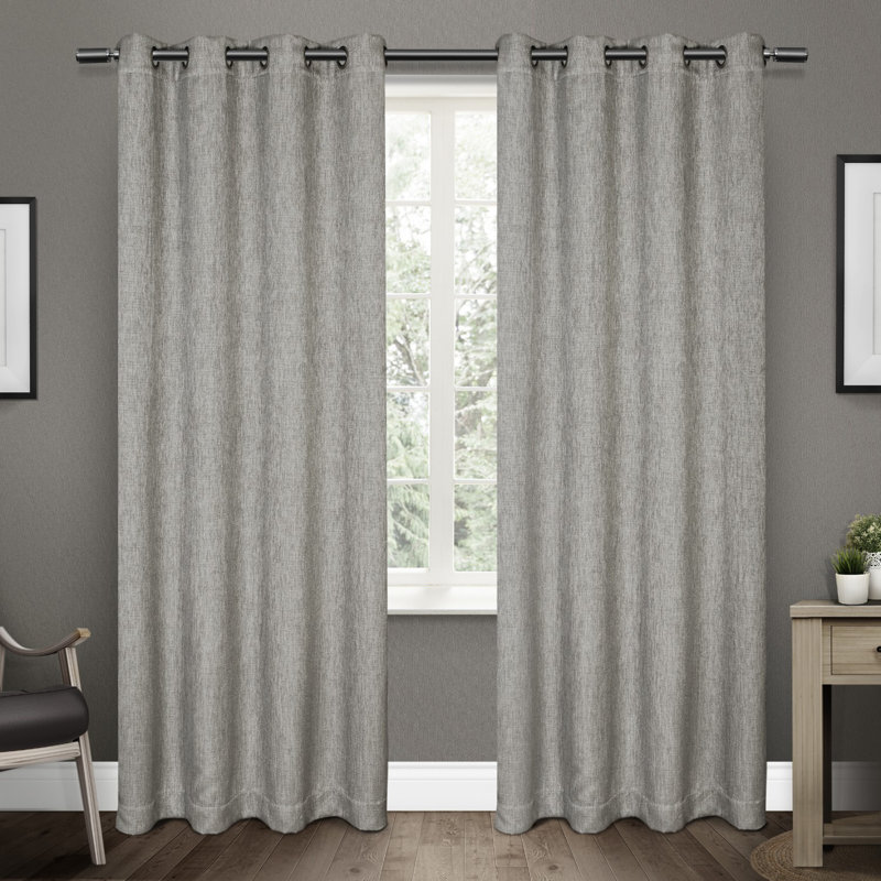 Champlain Room Darkening Curtain Pair, 52"W x 84"L, Black Pearl