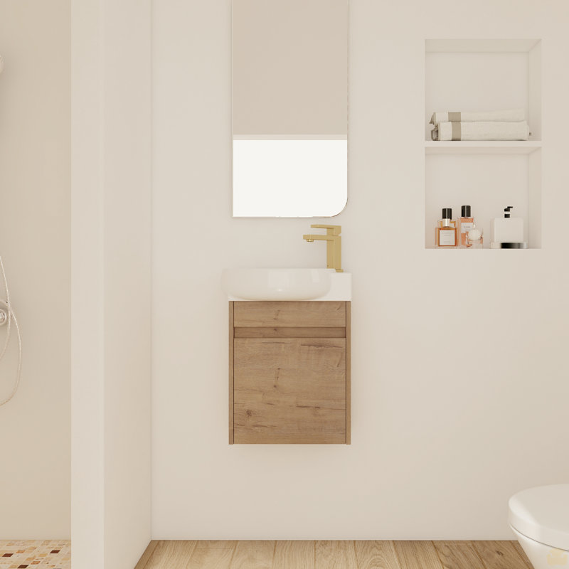 Meuble-lavabo à fermeture en douceur avec lavabo