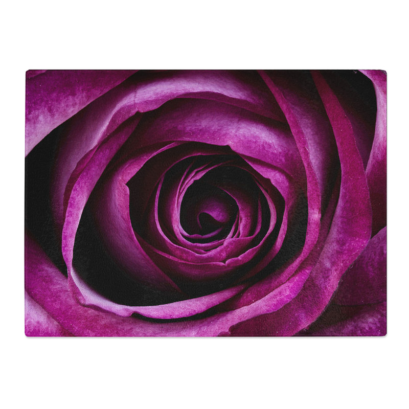 Flower Purple Rose No.2 Art  Glass Chopping Board