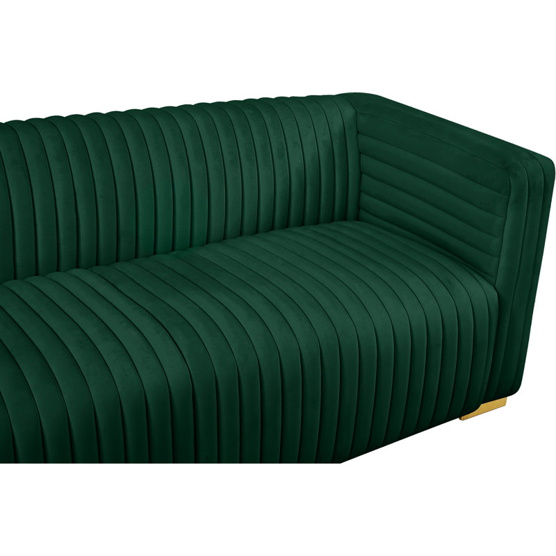 Fareid 88'' Velvet Sofa, Green Velvet