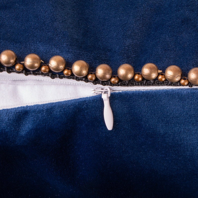 Coussin décoratif en velours, Marine, Housse de coussin et insert