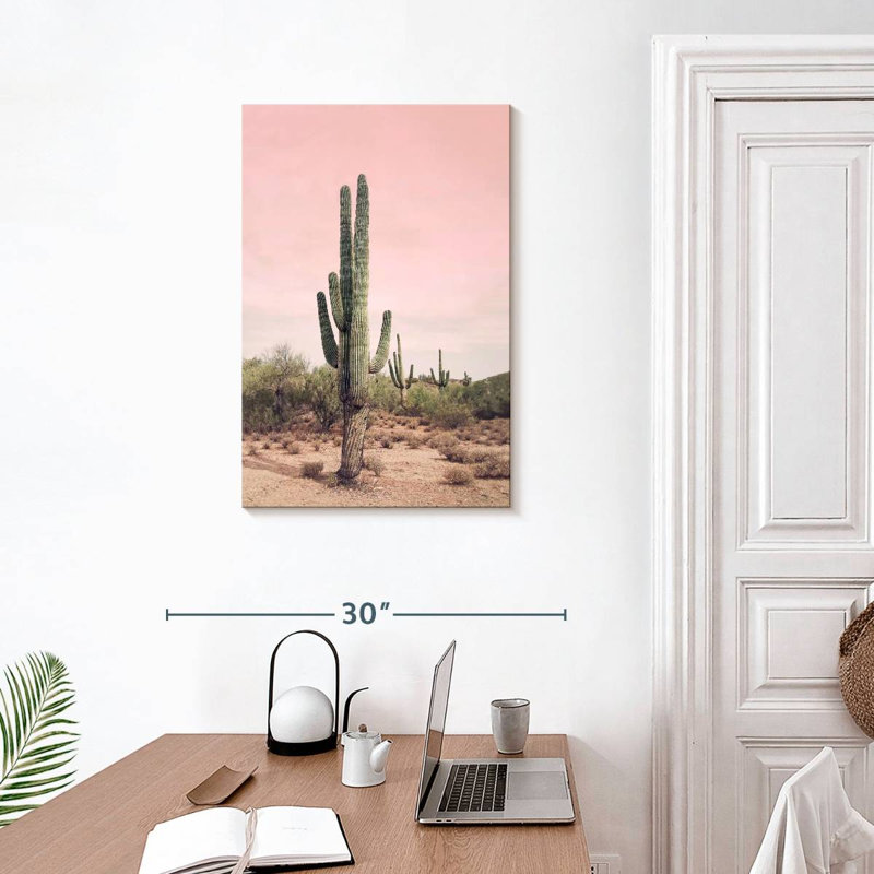 Harnek désert cactus rosé, H 30 po x l 20 po