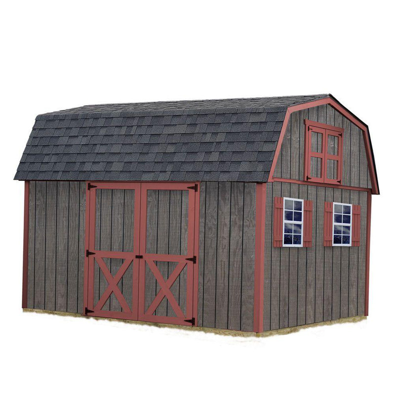 Meadowbrook 10 ft. W x 12 ft. D Solid Wood Storage Shed