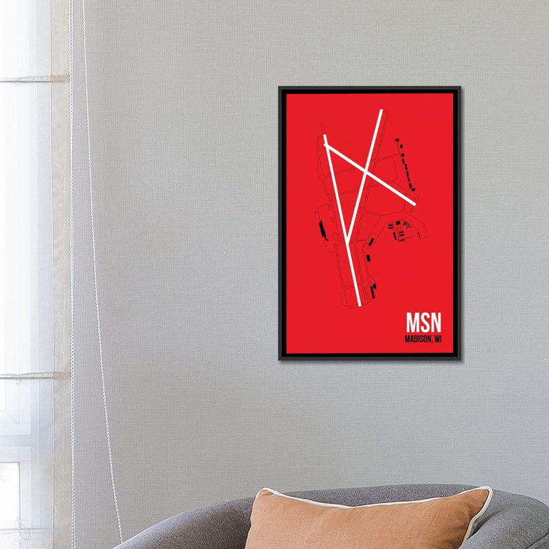 « madison county » par aéroport, impression sur toile, H 60 po x l 40po x P 1,5 po, Toile avec cadre noir, Pas de tapis