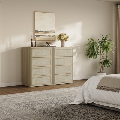 Commode 4 tiroirs Consiglia Boho-Rattan