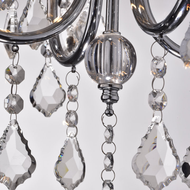 Dawone 4 - Light Glass Dimmable Drum Chandelier, Chrome