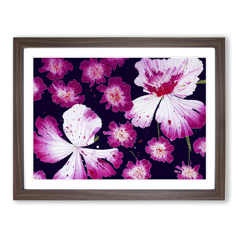 XH1022-6578X Painted Carnation Flower Abstract 1 Piece Single Picture Frame Wall Art, 34cm H x 46cm W, Brown
